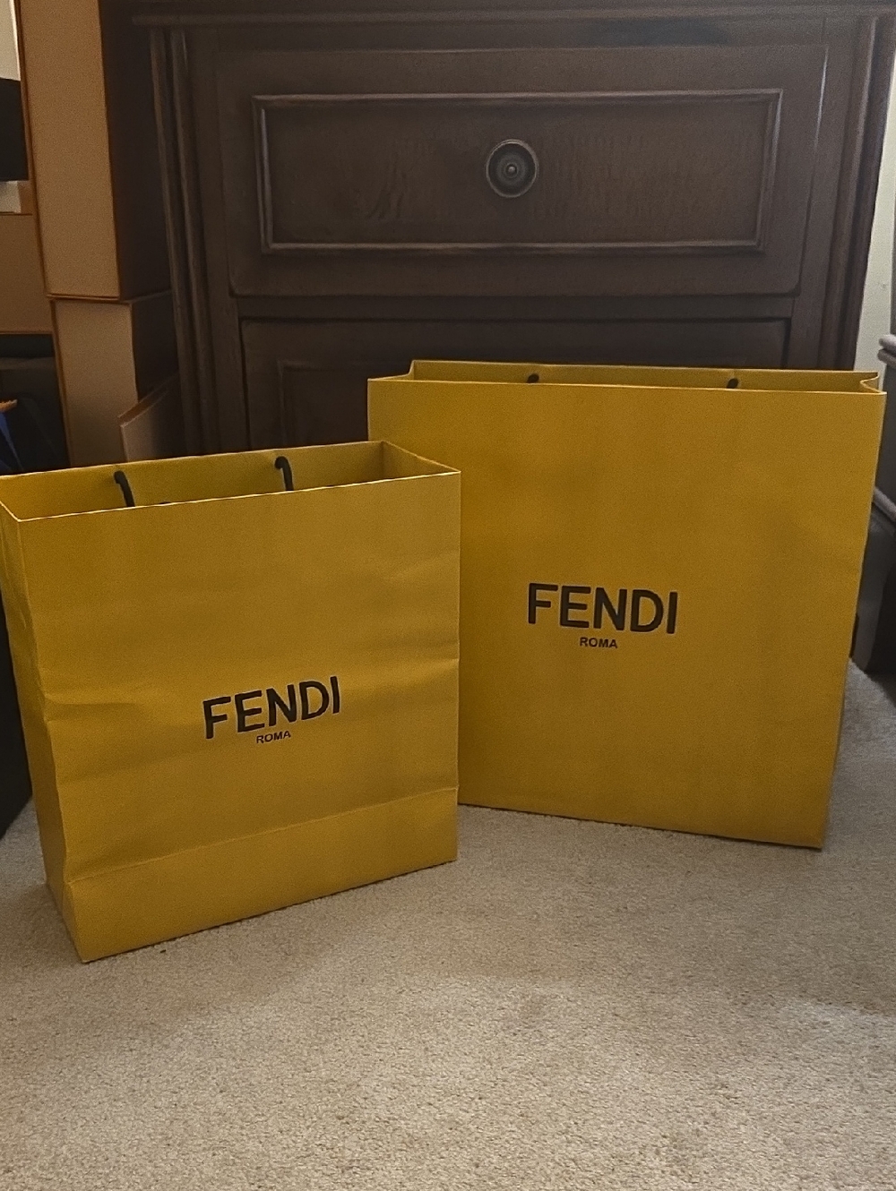 Fendi Shopping Bags - Pair with Black Logo